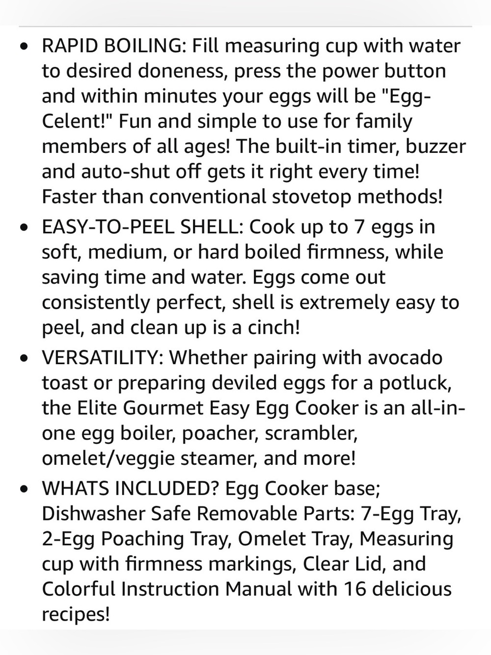 Elite Gourmet Easy Egg Cooker & Food Steamer - New in Box - Picture 7 of 7